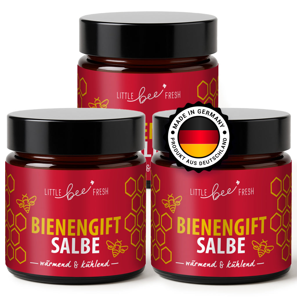 Spar-Set – 3x Bienengiftsalbe wärmend & kühlend – wohltuende Pflege für Rücken, Nacken & Gelenke