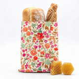 Premium XL Brotbeutel mit Bio-Bienenwachs - Blütenzauber