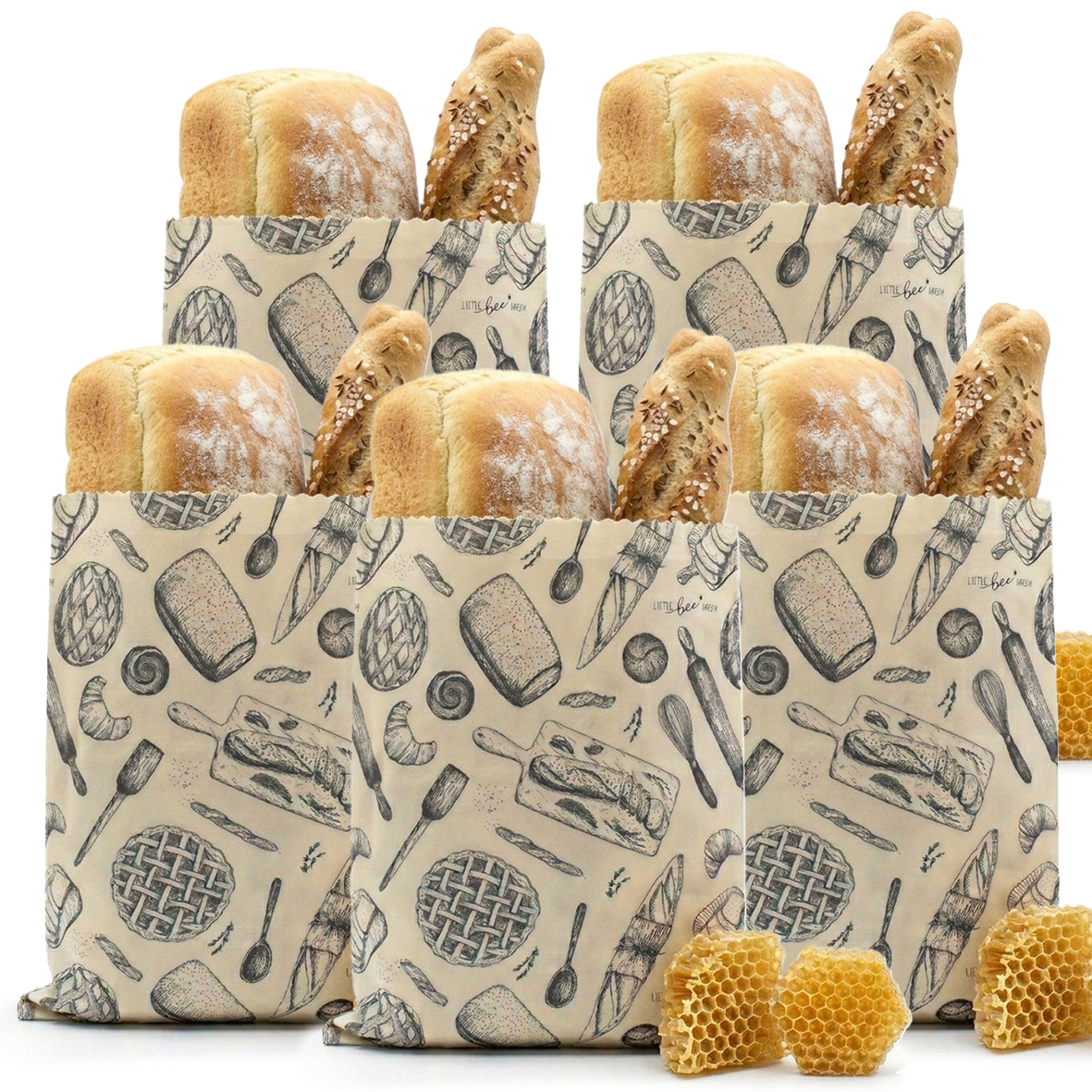 Spar Set XL Brotbeutel 5er Set